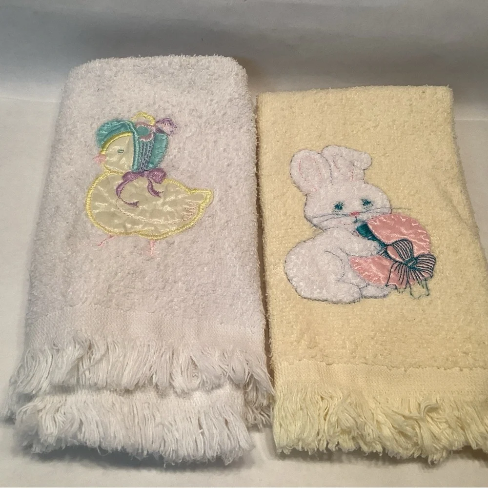 Lot Of 7 Vintage Holiday Appliqué Finger Towels Thanksgiving Halloween Easter